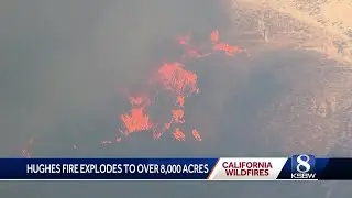 Fast-moving brush fire prompts 20,000 evacuation orders in LA County, closes I-5