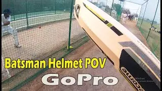 Hero GoPro Batsman Helmet POV [ Left Hand Batsman Dhruv Net Practice ]