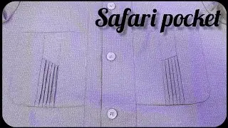 how to stitch safari pocket design very easy method to stitch(safari pocket design banane ka tarika