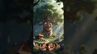 बच्चे और जादुई पेड़ की कहानी 🌈 | 3D कार्टून शॉर्ट💐#cartoon #viral #moralstories #shortvideos #short