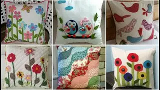 New stunning and charming quilted patchwork and applique work cushions cover by pop up fashion 💞💞