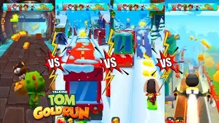 Talking Tom Gold Run 🔥-Dino Tom vs Unicorn Angela vs Iron Ben vs Super Ginger||HD Gameplay -119