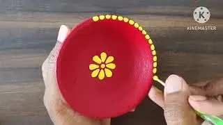 Diya Decoration ideas |Hand Painted Pot & Diya |Hand Painting Ideas| DIY KarwaChauth Pot Decoration 