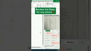 Import Data from Image to Excel | #excel #ytshorts #shorts