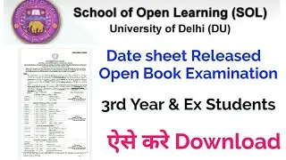 DU SOL NCWEB Date sheet released for open book examination August 2020