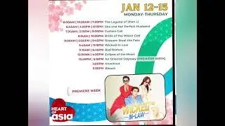 Heart of Asia Channel January 11-17, 2026 Schedule 