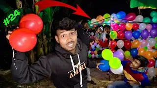 Surviving 12 Hours in a Giant Balloon House Challenge 
