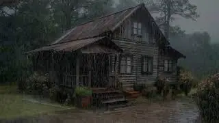 Escape the City Noise 🌧️ Rain on Rustic Roof Surrounded by Forest for Deep Sleep 🌿