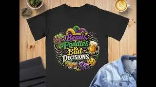 Beads, Paddles, & Bad Decisions Mardi Gras Pickleball T-Shirt, Comfort Colors Cotton Tee
