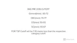 RAS 2018 pre cutoff