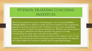 PYTHON TRAINING COACHING INSTITUTE | Call - 1800-1230-133