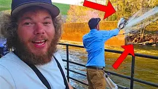 Cast netting spillway that holds gaint gizzard shad