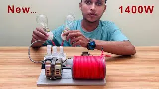 Get Free electricity 1400w 220v powerful electric generator using 100% copper wire at home