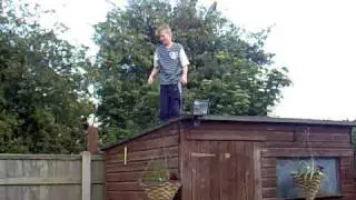 Trampoline stunt gone wrong