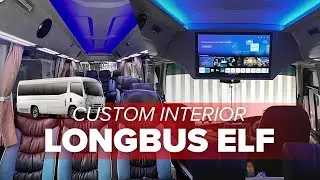 MODIFIKASI INTERIOR LONG BUS ELF | TV CUSTOM 24 INCI !