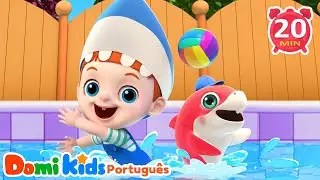 Baby Shark Nadando 🦈🏊 | Canções Infantis Bilingues Divertidas | Domi Kids Festa dos Animais