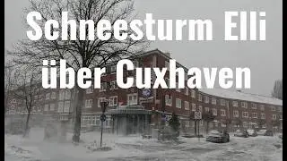 Der Norden . Die Stadt Cuxhaven erlebt ein  eisiges Sturmtief .