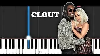Offset, Cardi B - Clout (Piano Tutorial)