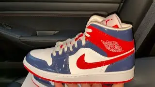 Air Jordan 1 Mid Champ Colors Patent Leather shoes