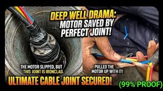 Borewell motor cable joint | The motor slipped, but because the cable joint was tied tightly, 