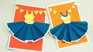 Paper Dress Card | DIY Mother's Birthday Card | Easy Anniversary Card for Mother
