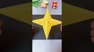 Fold a 4-Pointed Star 🌟✨ | Easy Origami with Square Paper 🖐️  #shorts #diy #origami #papercraft