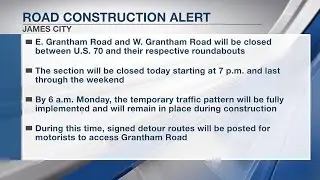 Grantham Road bridge construction to shift traffic patterns along U.S. 70