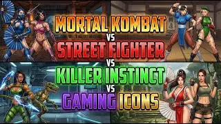 FEMALE TOURNAMENT 👑 | MK vs SF vs KI vs GAMING ICONS (Kitana, Chun-Li, Mai Shiranui, Lara Croft)
