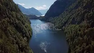 Flight over Toplitzsee (Toplitz lake) and Kammersee mountain lakes, in  Styria, Austria. stock video