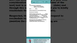 Request Letter for Rescheduling a Test - Letter Requesting Test Rescheduling