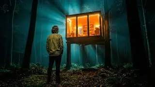 Building a glass treehouse in the forest (ASMR) - This guy built a luxury floating house 18 feet abo