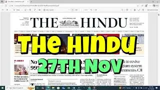 The Hindu Analysis 27 Nov 2025 | UPSC Current Affairs Editorial | The Hindu, IE, Dainik Jagran #cse