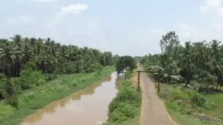 Kakinada-Kotipalli Rail Bus crossing a Canal over bridge!