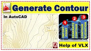 Generate Contour from excel data | contour Elevation | how to create contour | top lisp command