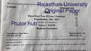 Bcom 1 semester | Dec 2023 | Business Economics | Dr. Ruchi Khandelwal