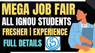 😍 GOOD NEWS - IGNOU MEGA JOB FAIR FOR ALL IGNOU STUDENTS - CHECK FULL DETAILS 