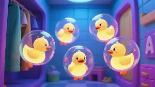 F&uuml;nf kleine Enten leuchten im Schaumbad | Bath Time Counting Song | Nursery Rhymes