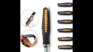 2Pcs 12V Super Bright 14LED Motorcycle Turn Signal Bendable Flashing Indicator Tail Signal Light