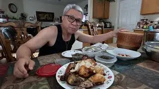 Cooking Lao Food Grilled chicken and Spicy Long bean salad ปิ้งไก่ตำหมากถั่ว