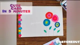 Cute Abstract Floral Card in 5 minutes