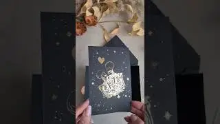 Halloween Gold Wedding Invitations, Black Gold Acrylic Invitation set Moon Tarot Cards Gold Skeleton