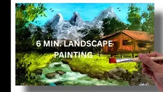 How to paint easy landscape | acrylic painting 🎨 | for beginners