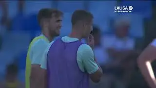 Calentamiento Real Zaragoza vs CD Mirand&eacute;s