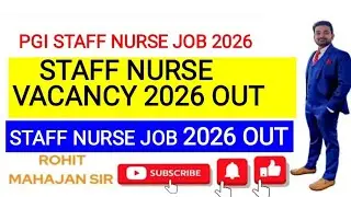 STAFF NURSE JOB 2026||STAFF NURSE VACANCY 2026 OUT|PGI STAFF NURSE JOB 2026 OUT
