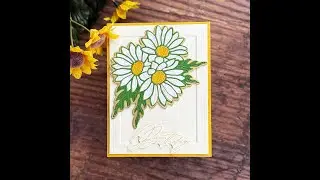 Yana's Daisies Collection Molded Frame 3D Embossing & Daisy Die cut Card Making sw