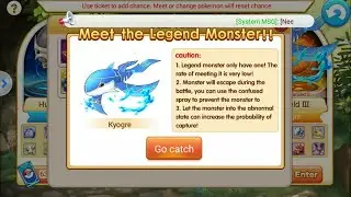 Going to catch legendary Pokemon kyogre in evolve legend /pocket fantasy.