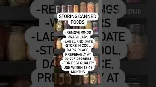 Storing Home Canned Foods