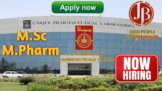 JB Chemical & Pharmaceuticals Job |  JB chemical is Hiring M.Sc & M.Pharm Candidates | Pharma Job