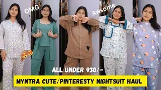 Myntra Cute/Pintersty Night Suit Haul🎀 ALL UNDER 930/-😳 Myntra Pj Set Haul✨#pjset #nightsuit #myntra