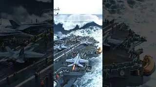 Can an Aircraft Carrier Survive a MONSTER Storm?! AI Simulation #shorts